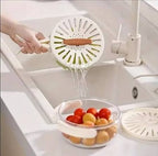 Fruit and vegetable drain basket with lid for washing and storage