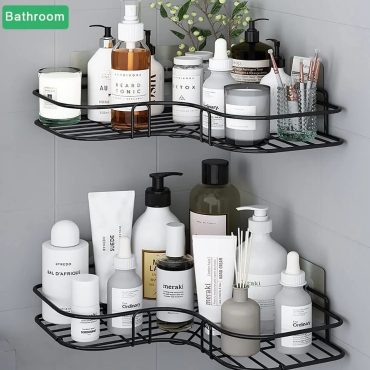 Rustproof bathroom corner storage organizer with screw