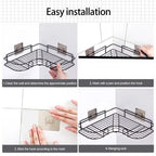 Rustproof Bathroom Corner Storage Organizer with Screw