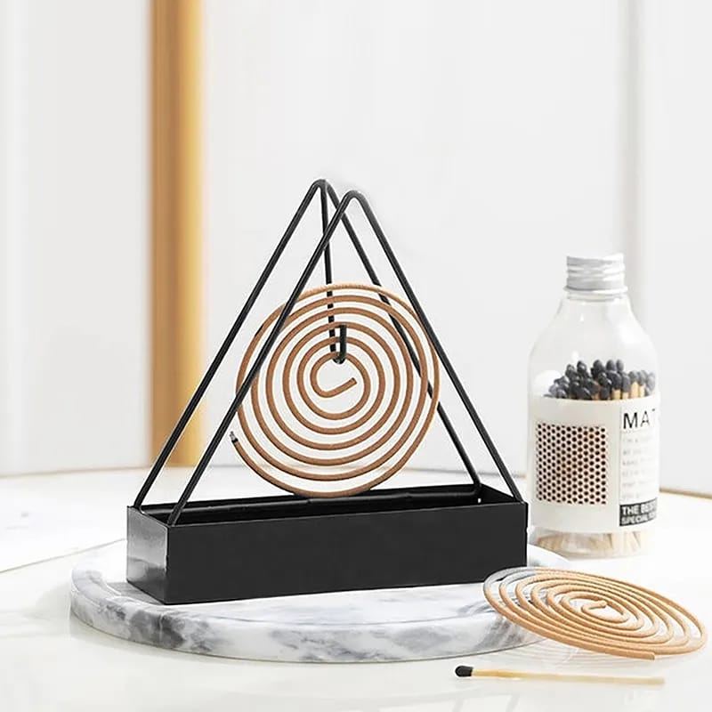 Iron triangle-shaped mosquito coil holder stand