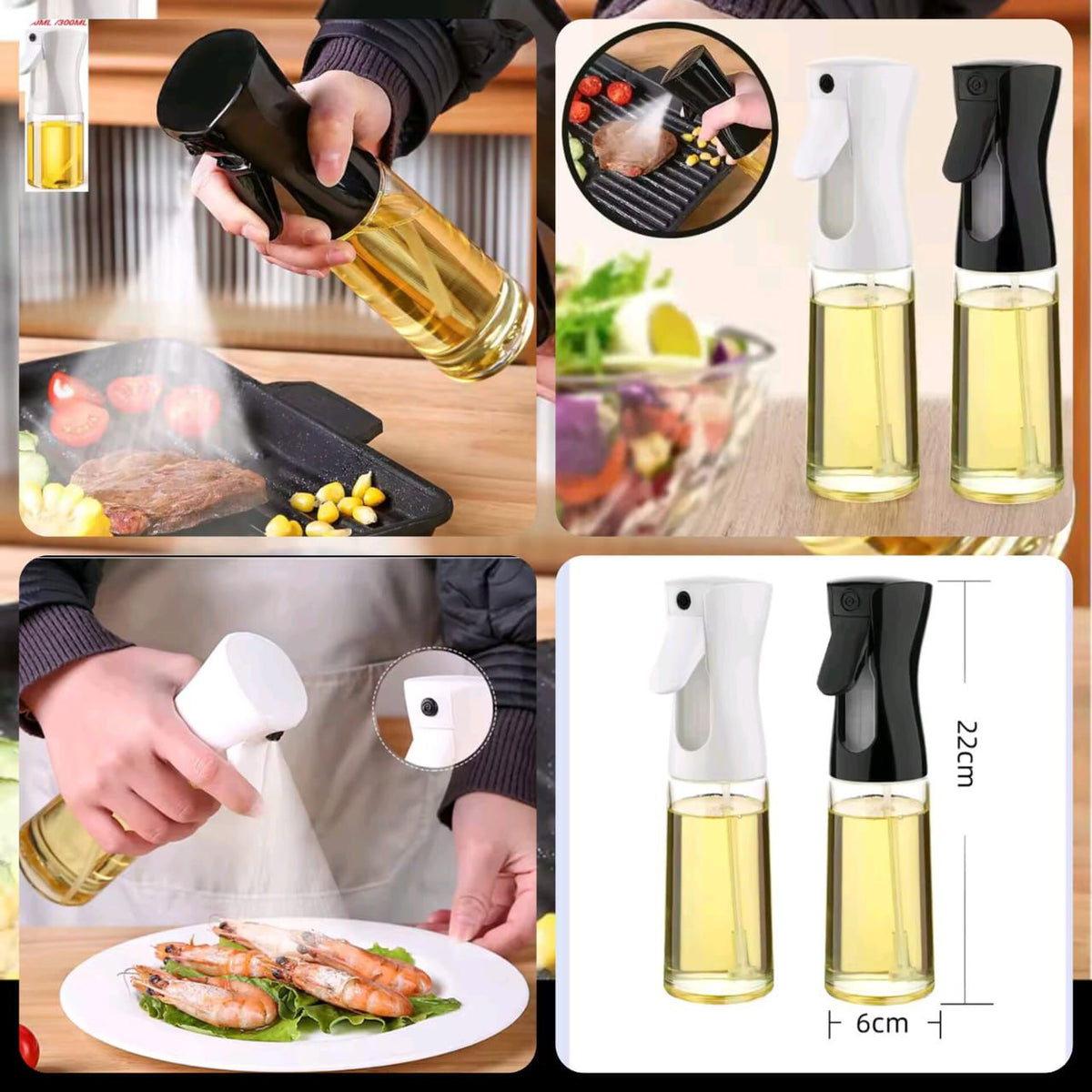 300ml Spray Edible Oil Bottle - Kitchen Oil Mister