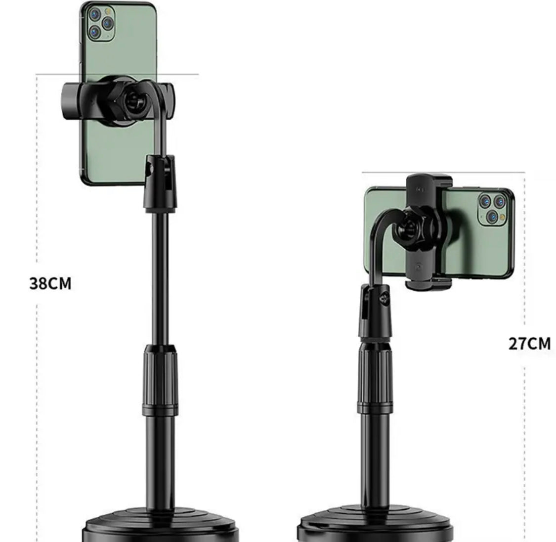 Adjustable mobile tripod stand with portable phone holder