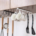 10 hook under cabinet hanging rack for mugs and kitchen storage