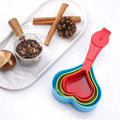 4 piece heart shaped measuring cups set for baking and cooking