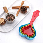 4 piece heart shaped measuring cups set for baking and cooking