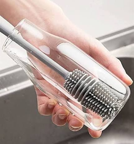 Long handle silicone bottle cleaning brush for cups and bottles